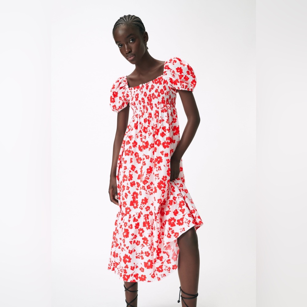 ZARA - PRINTED POPLIN DRESS